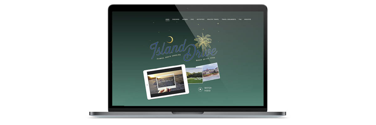 incentive travel website on laptop